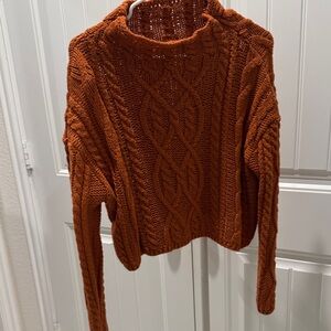 PrettyLittleThing Cowl Neck Sweater - Burnt Orange